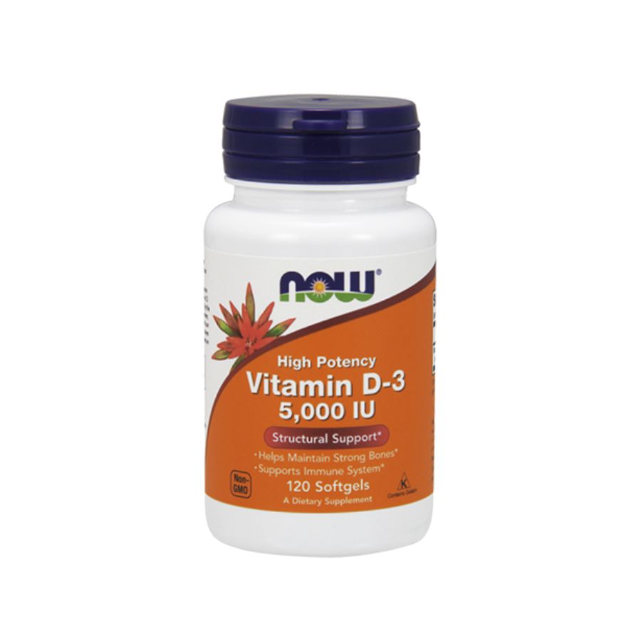 NOW Vitamin D3-5000 IU - 120 kaps.